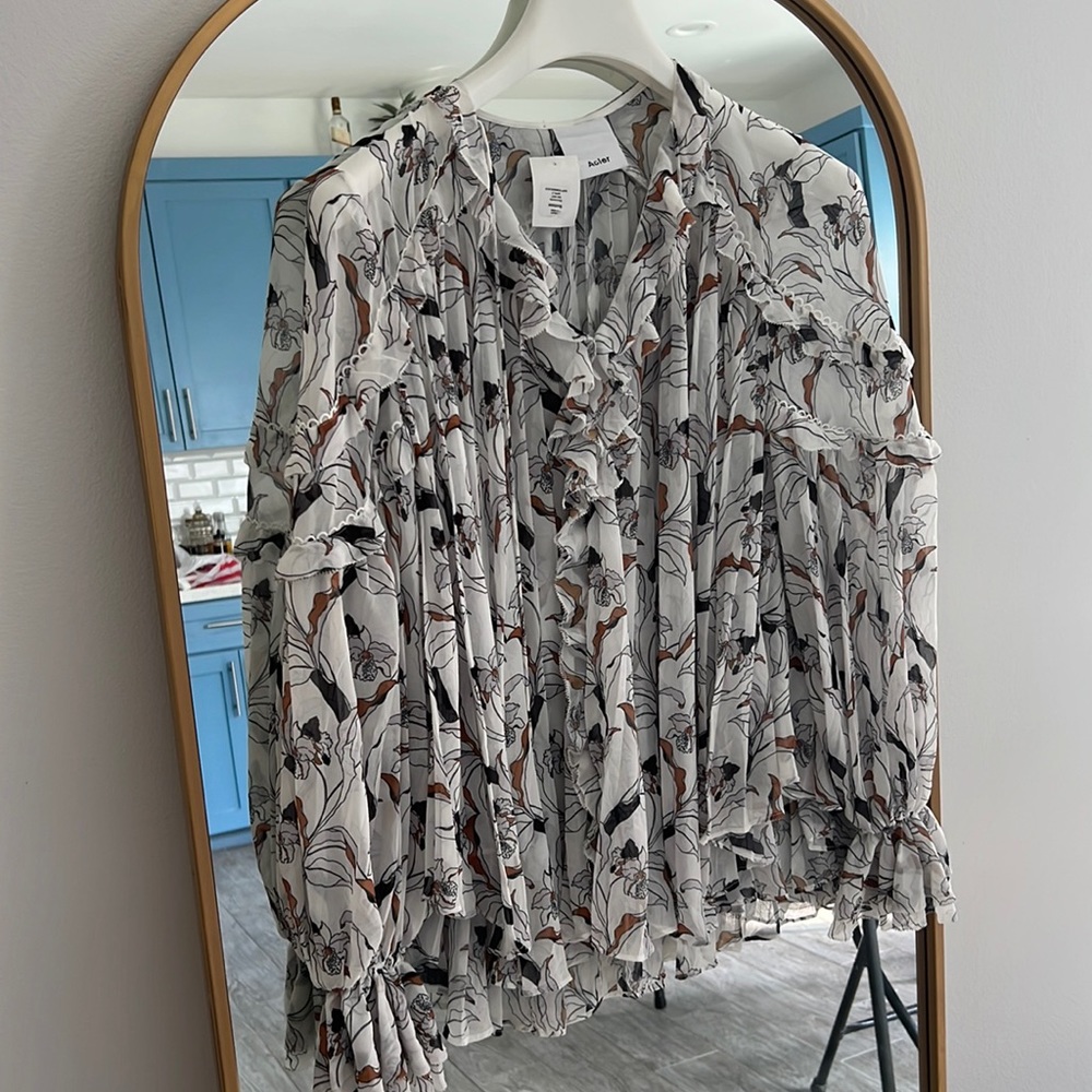 Acler Printed oversized blouse